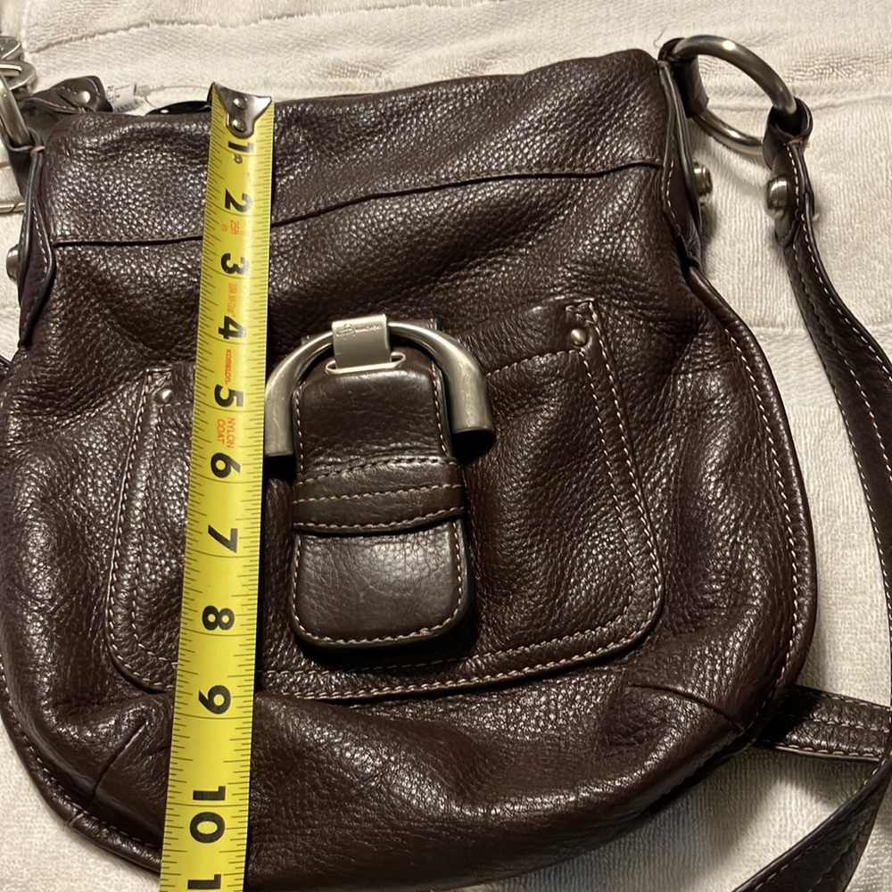Dark Brown Leather Crossbody Bag with Front Buckle - Picture 8 of 8